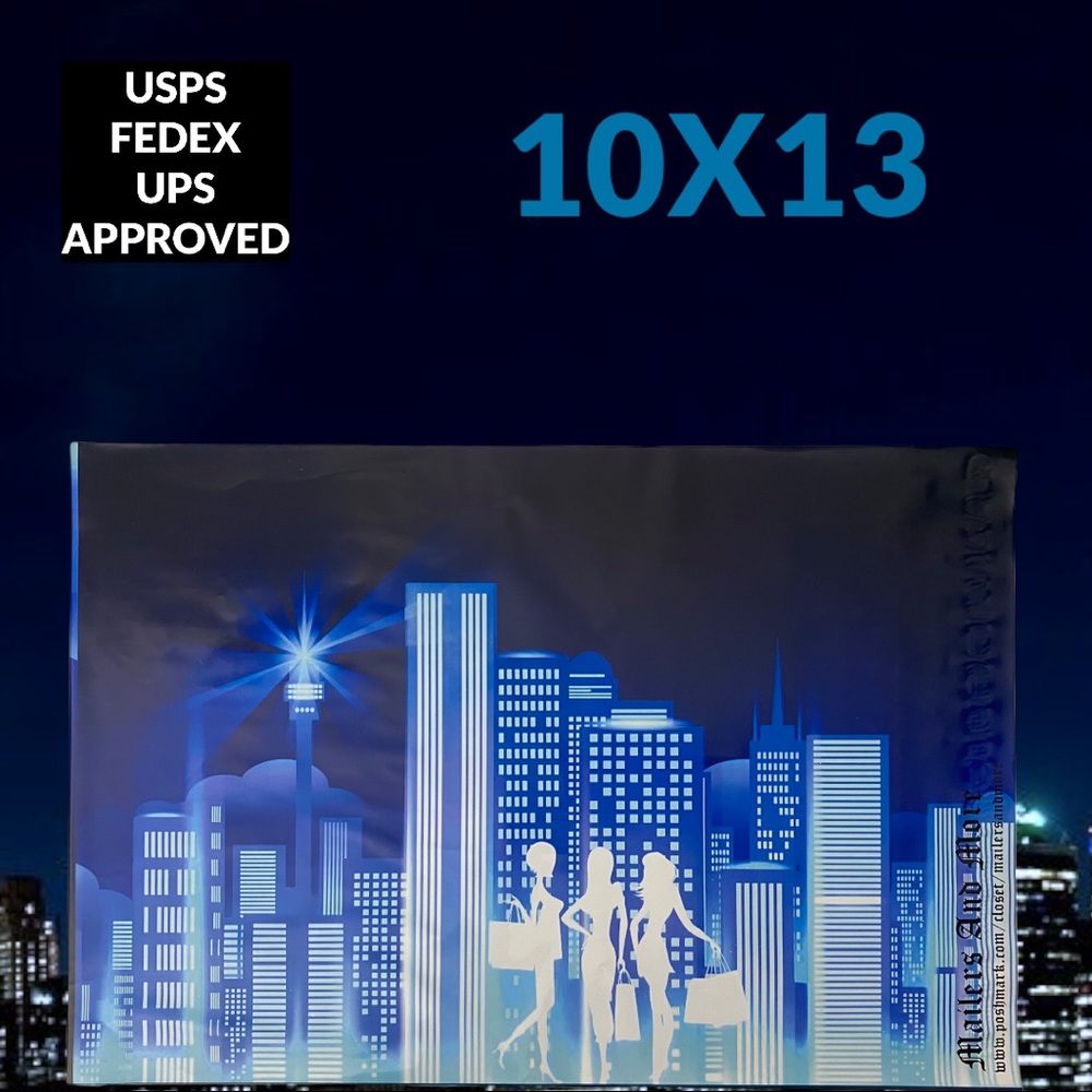 50 10X13 Poly Mailers Posh Girls, Shipping Envelopes PRICE IS FIRM City Lights - Picture 7 of 8